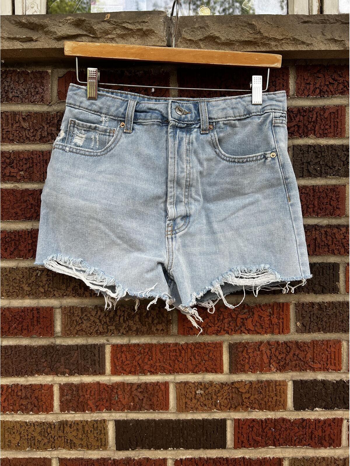 Wild Fable Light Denim High Rise Cut Off Denim Shorts